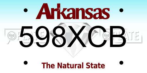 598XCB Arkansas License Plate