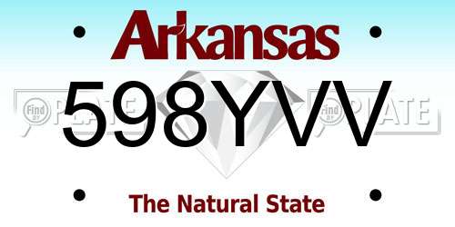 598YVV Arkansas License Plate