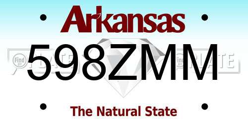 598ZMM Arkansas License Plate