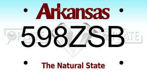 598ZSB Arkansas License Plate