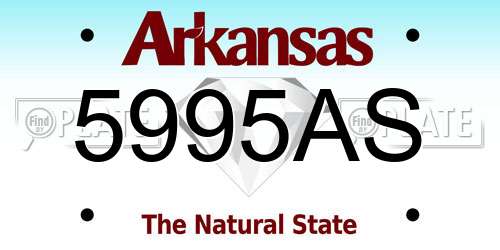5995AS Arkansas License Plate
