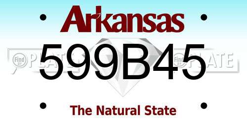 599B45 Arkansas License Plate