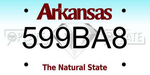 599BA8 Arkansas License Plate