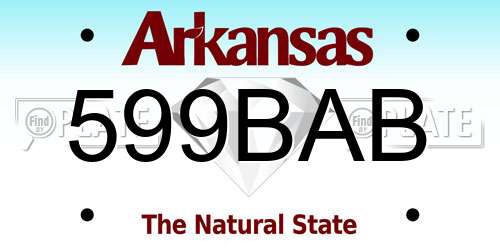 599BAB Arkansas License Plate