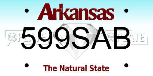 599SAB Arkansas License Plate