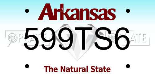 599TS6 Arkansas License Plate