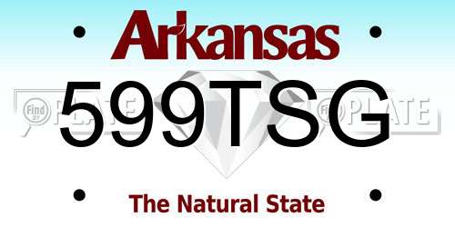599TSG Arkansas License Plate