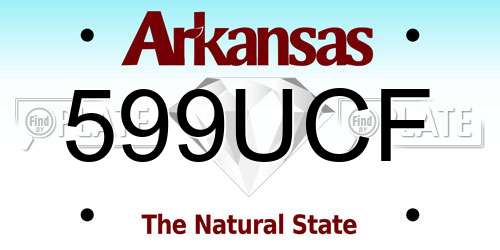 599UCF Arkansas License Plate