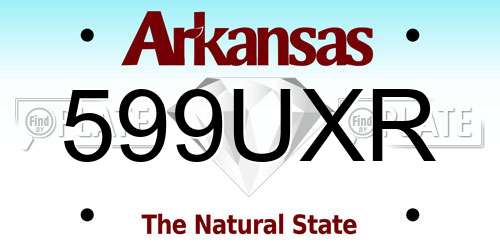 599UXR Arkansas License Plate