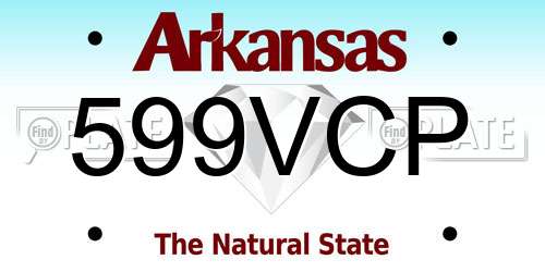599VCP Arkansas License Plate