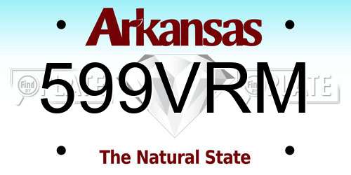599VRM Arkansas License Plate