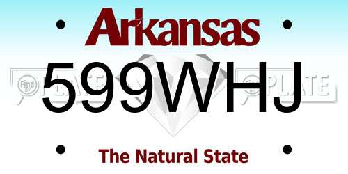 599WHJ Arkansas License Plate