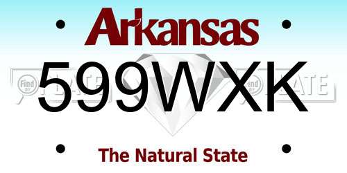 599WXK Arkansas License Plate
