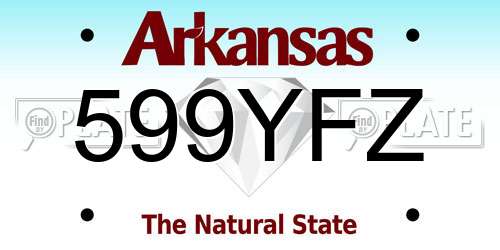 599YFZ Arkansas License Plate