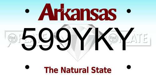 599YKY Arkansas License Plate