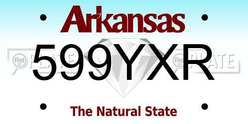 599YXR Arkansas License Plate