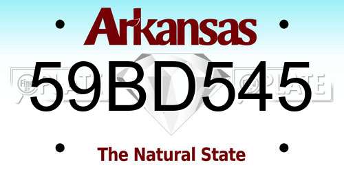 59BD545 Arkansas License Plate