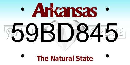 59BD845 Arkansas License Plate