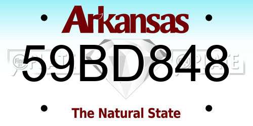 59BD848 Arkansas License Plate