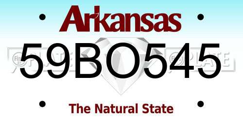 59BO545 Arkansas License Plate