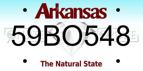 59BO548 Arkansas License Plate