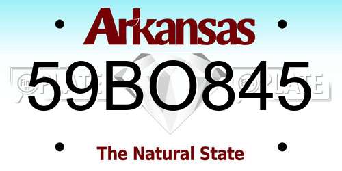 59BO845 Arkansas License Plate
