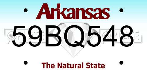 59BQ548 Arkansas License Plate