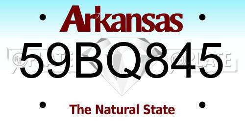 59BQ845 Arkansas License Plate