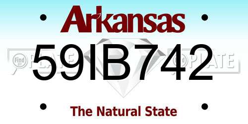 59IB742 Arkansas License Plate