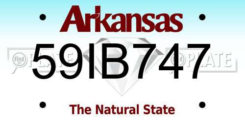59IB747 Arkansas License Plate