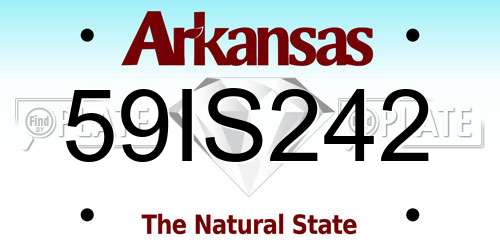59IS242 Arkansas License Plate
