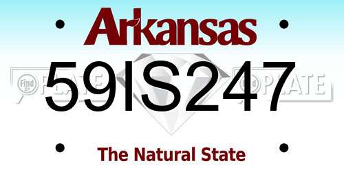 59IS247 Arkansas License Plate