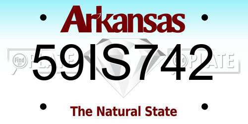 59IS742 Arkansas License Plate