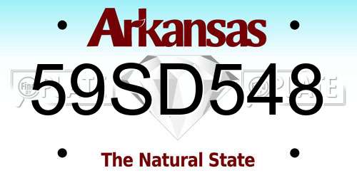 59SD548 Arkansas License Plate