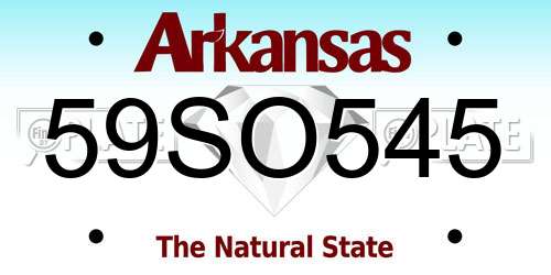 59SO545 Arkansas License Plate