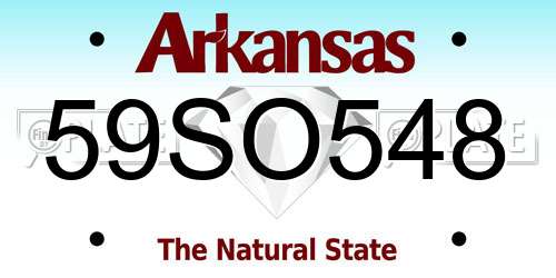 59SO548 Arkansas License Plate