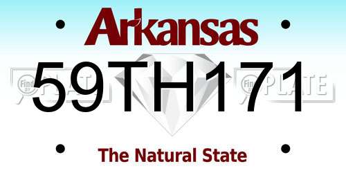 59TH171 Arkansas License Plate