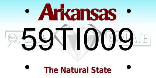 59TI009 Arkansas License Plate