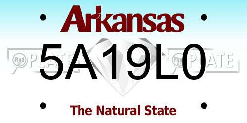 5A19L0 Arkansas License Plate