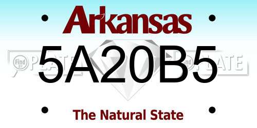 5A20B5 Arkansas License Plate