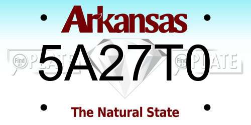 5A27T0 Arkansas License Plate