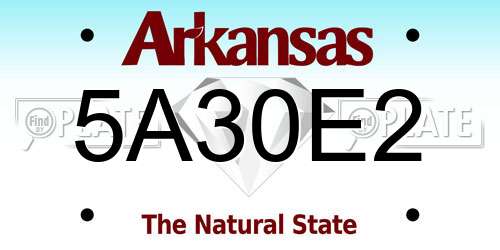 5A30E2 Arkansas License Plate