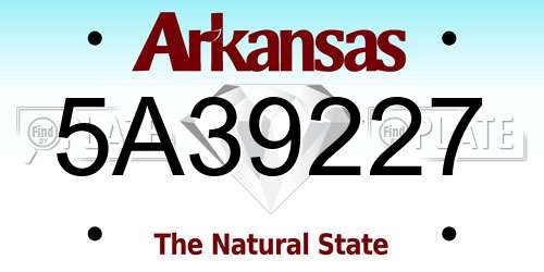 5A39227 Arkansas License Plate