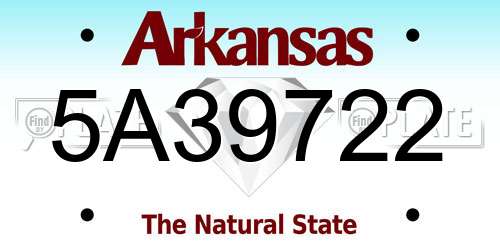 5A39722 Arkansas License Plate