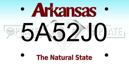 5A52J0 Arkansas License Plate