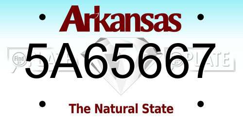 5A65667 Arkansas License Plate