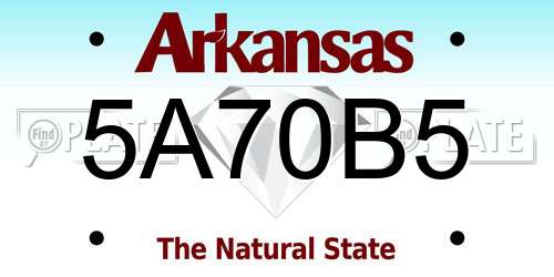 5A70B5 Arkansas License Plate