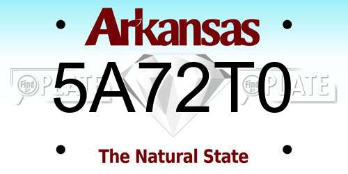 5A72T0 Arkansas License Plate