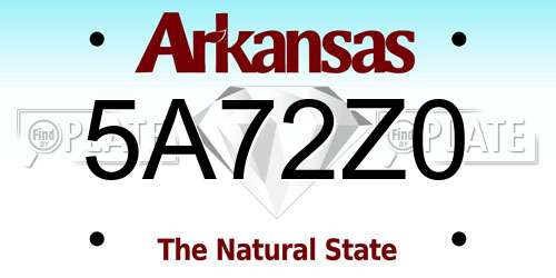 5A72Z0 Arkansas License Plate