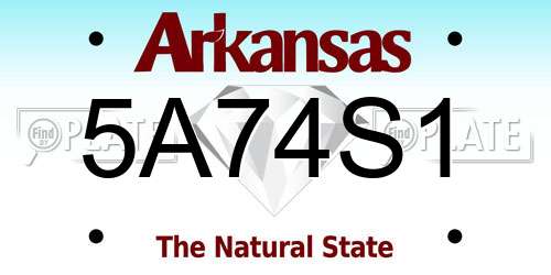 5A74S1 Arkansas License Plate